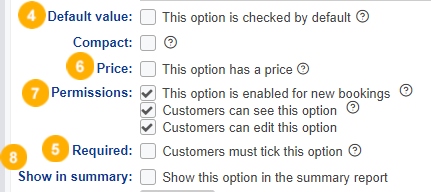 How to set up checkbox additional options – Bookeo